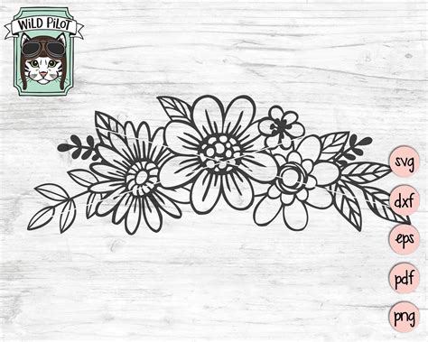 Flowers SVG File Flowers Cut File Floral Svg Flower Border - Etsy | Flower drawing, Flower svg ...