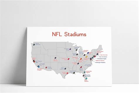 NFL Stadium Map Football Stadium Map Man Cave NFL Stadium - Etsy