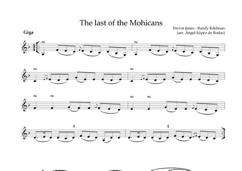 Last Of The Mohicans (main Theme) Sheet Music | Trevor Jones | Violin Solo