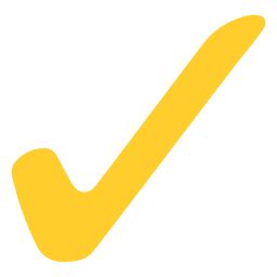 Yellow check mark icon - Transparent PNG & SVG vector file