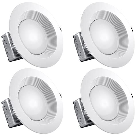 Luxrite 8 Inch LED Recessed Lighting Kit with Junction Box, 25W, 3000K Soft White, Dimmable LED ...