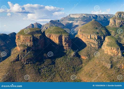 The Three Rondavels View, South Africa Stock Photo - Image of region ...