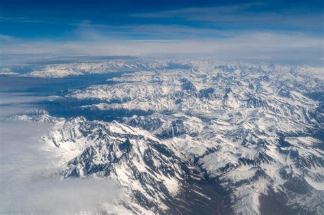 Premium Photo | Snow on alps aerial view panorama