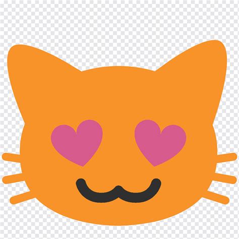 Cat Emoji Kitten Kaomoji Sticker, Smiley, orange, heart, snout png ...