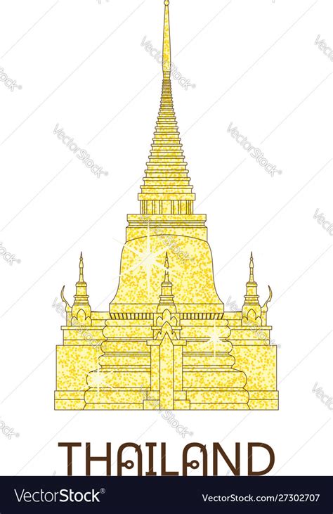 Buddhist wat temple in bangkok thailand Royalty Free Vector