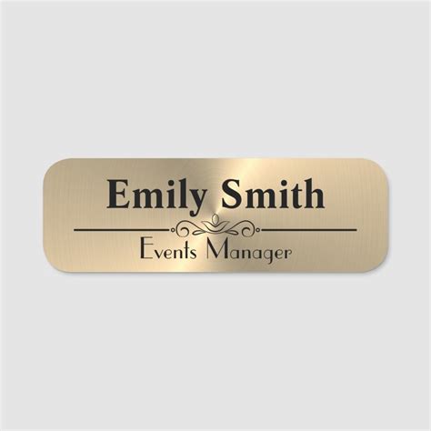 Gold Design Custom Magnetic Name Badge | Zazzle | Name badges, Name tag design, Gold design