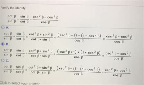 Solved Verify the identity cot ? sin ? csc2p-cos 2 ? sin . | Chegg.com