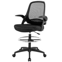 Ergonomic Mesh Drafting Chair with Lumbar Support Flip-Up