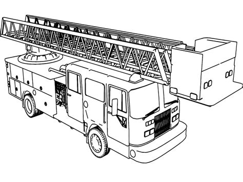 Coloriage Camion de Pompier Facile - télécharger et imprimer gratuit sur ColoriageEnfant.Com