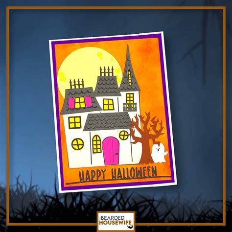 How to Make Layered Haunted House Cards - The Bearded Housewife