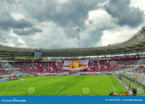 Fans Supporter of FC Torino Composing a Giant Banner Just before a ...