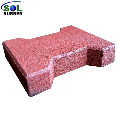 SOL RUBBER outdoor driveway recycled rubber brick tiles patio pavers ...