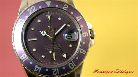 Rolex GMT-Master 1675/8 (1969) Incredible "Aubergine" full gold 1675 ...