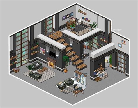 Modern Habbo Apartment | Sims 4 house design, Sims house design, Sims ...