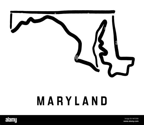 Maryland simple logo. State map outline - smooth simplified US state ...