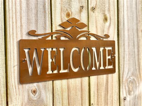 Welcome Sign - 15" x 8" | Shop Metal Welcome Signs | Liberty Metal and ...