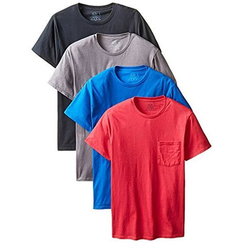 Fruit of the Loom - Fruit of The Loom Men's 4-Pack Pocket Crew-Neck T-Shirt - Colors May Vary ...