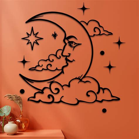 Moon Wall Decor, Moon Wood Wall Art, Wood Wall Decor, Moon Art, Boho ...