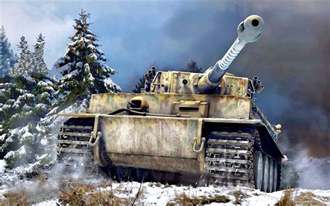 Download wallpapers Tiger I, Panzerkampfwagen VI Ausf, German heavy tank, World War II, winter ...