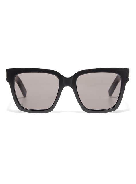 Saint Laurent Glossy Black Square Sunglasses | ModeSens