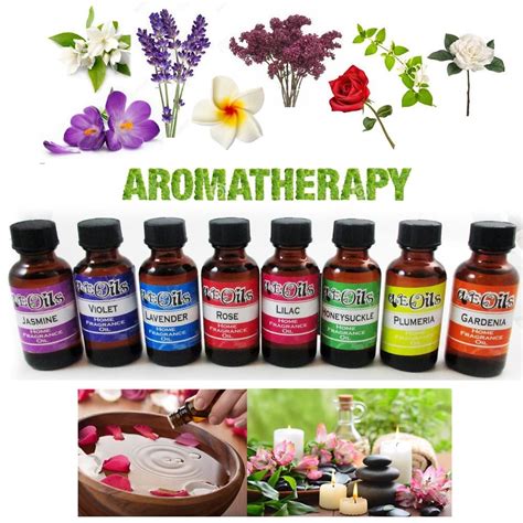 8 Aroma Therapy Oils Home Flower Fragrance Spa Diffuser Burner Air Purifier 30ML Flower ...