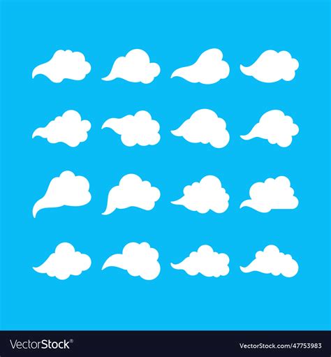 Cloud shape collection set Royalty Free Vector Image