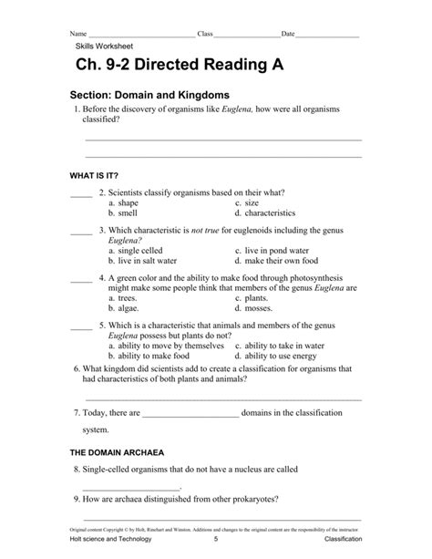 Domains And Kingdoms Worksheet - Imsyaf.com