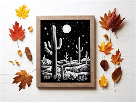 Saguaro Desert Cactus Minimalist Absract Desert Art Print - Etsy