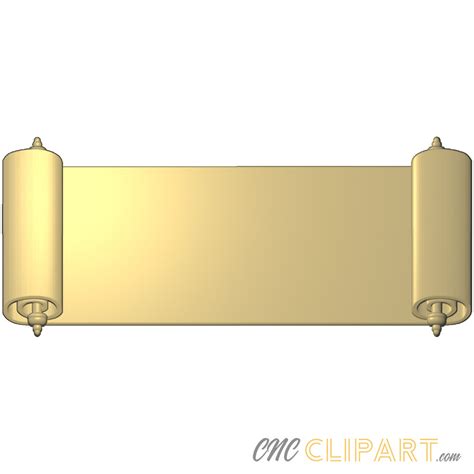 Horizontal Scroll 3D Relief Model - CNC Clipart