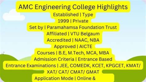 AMC Engineering College Bangalore 2023-24: Admission, Courses Offered ...