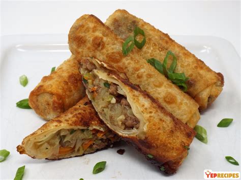 Pan Fried Beef Egg Rolls Recipe | YepRecipes