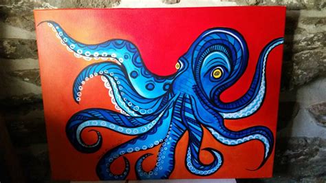 Abstract Octopus Painting at PaintingValley.com | Explore collection of ...