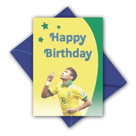 Items similar to Neymar Birthday Greetings Card - Brazil 2016-17. No.10 ...