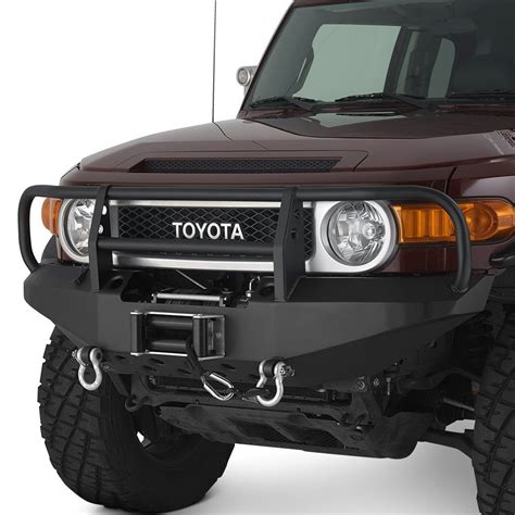 Warrior® - Toyota FJ Cruiser 2010 Full Width Black Front Winch HD Bumper with Grille Guard