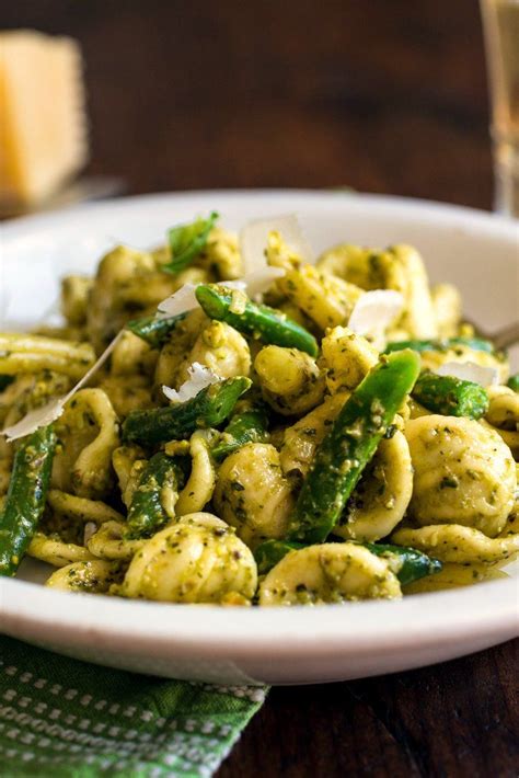 Orecchiette With Basil and Pistachio Pesto and Green and Yellow Beans Recipe | Recipe ...