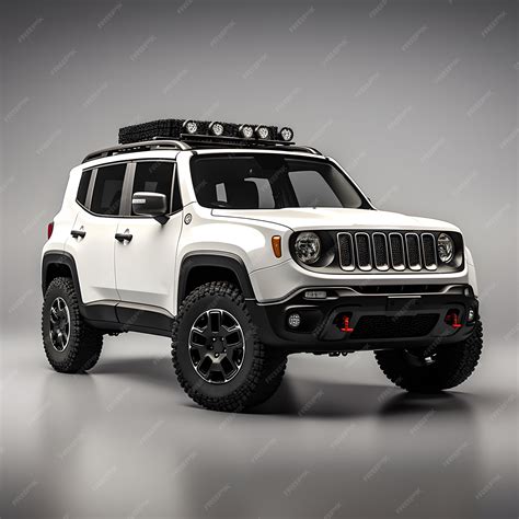 Premium AI Image | a white jeep renegade trailhawk front view on a ...