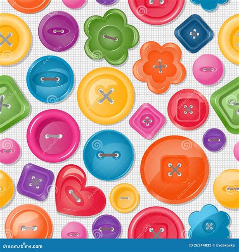 Seamless Background With Colorful Buttons Stock Photography - Image ...