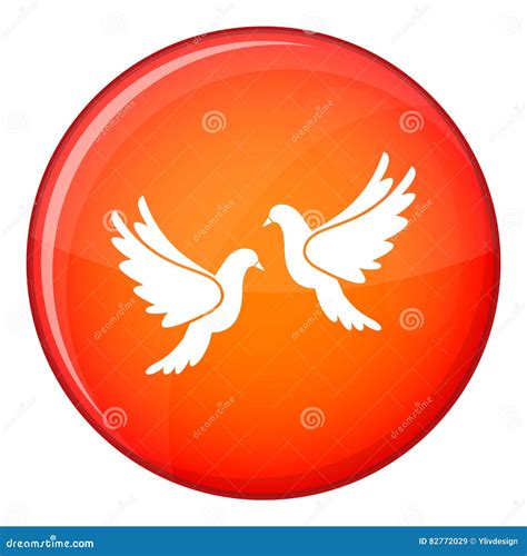 Wedding Doves Icon, Flat Style Stock Vector - Illustration of leaf, drawing: 82772029