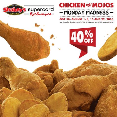 40% Off on Shakey’s Chicken ’N’ Mojos with Monday Madness | The Peach Kitchen