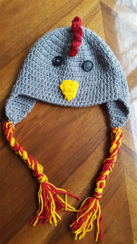 My crochet chicken hat | Chicken hats, Crochet, Crochet chicken