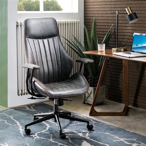 ovios Ergonomic Office Chair,Modern Computer Desk Chair,high Back Suede Fabric Desk Chair with ...