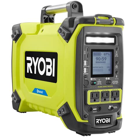 RYOBI 1800-Watt Continuous / 3000-Watt Peak Output Lithium-Ion Push-Button Start Portable ...