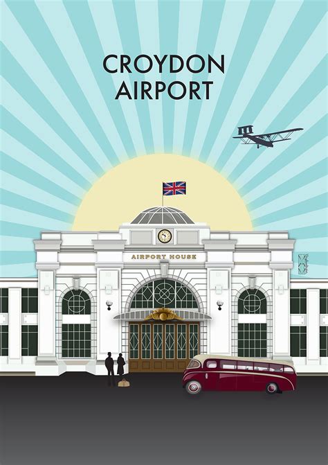 Framed Croydon Airport Art Deco Art - Art Deco Architecture and Pattern Illustration, Art, Gifts ...