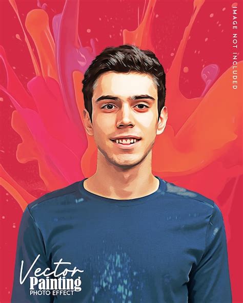 Premium PSD | Vector painting art photo effect PSD