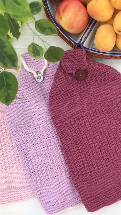 Kitchen Dish Towel Knitting PATTERN - Hanging towel DIY tutorial - Farmhouse & Bathroom knitted ...