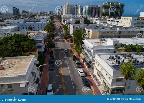 Aerial Miami Beach Collins Avenue Editorial Photo - Image of park, miami: 97061216