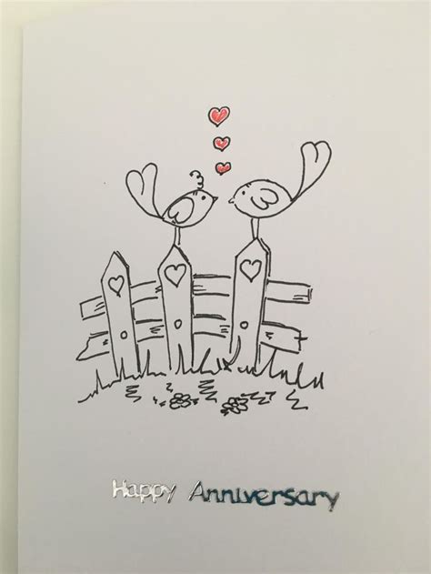 Happy Anniversary card - hand drawn by LilyInnovationDesign on Etsy | Happy anniversary cards ...