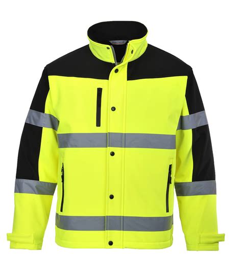 Portwest Men's Hi Vis Softshell Jacket, Yellow / Black - iWantWorkwear