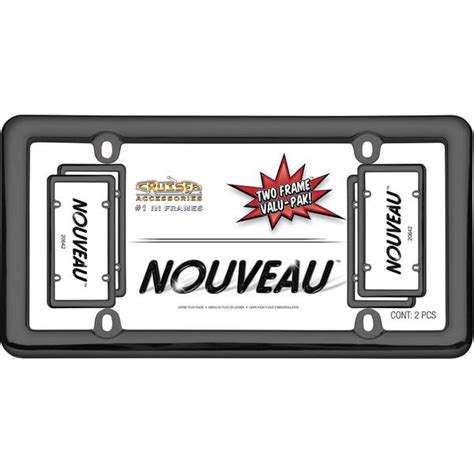 Cruiser 2-Pack Nouveau Black Plastic License Plate Frames - 20642 | Blain's Farm & Fleet