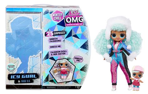 Buy L.O.L. Surprise, O.M.G. Winter Chill ICY Gurl Fashion Doll & Brrr B.B. Doll with 25 ...